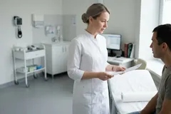 Медицинский халат на враче в клинике