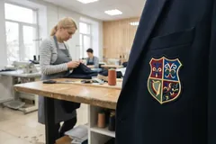 Машинная вышивка логотипа — макро